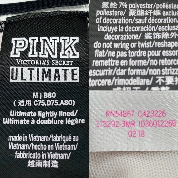 PINK Victoria Secret Yellow Floral Print Strappy Bikini Swim Top Size Medium - Picture 4 of 5